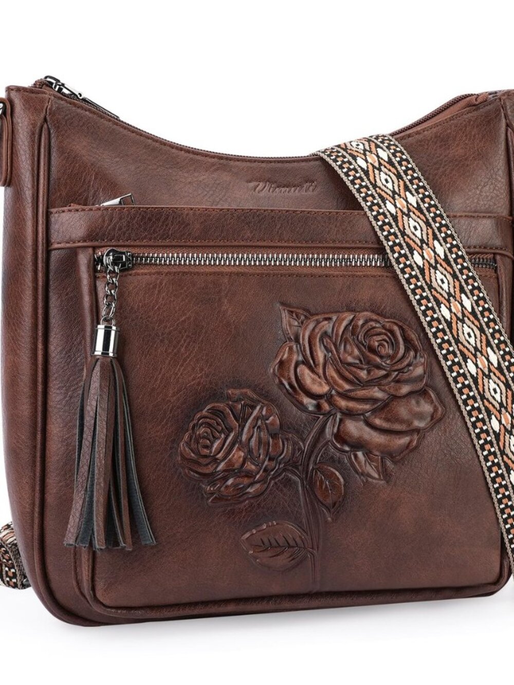 Medium Crossbody Bags for Women,Vegan Leather Hobo Purses Embossed